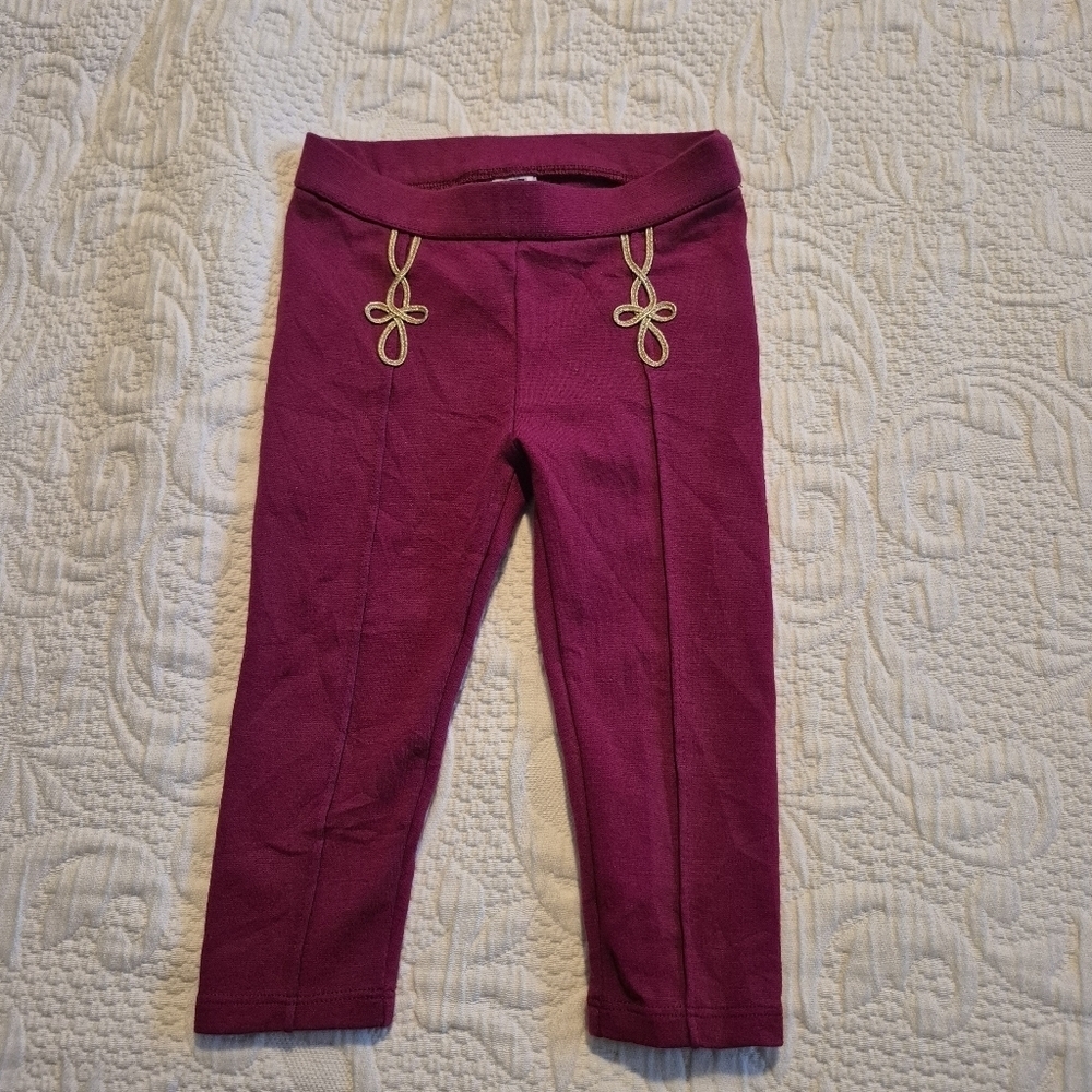 Janie and Jack girls 18 - 24 months burgundy ponte pants VVGUC 2017